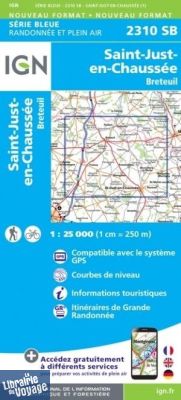 I.G.N - Carte au 1-25.000ème - Série bleue - 2310SB - Saint-Just-En-Chaussée - Breteuil