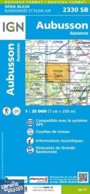 I.G.N - Carte au 1-25.000ème - Série bleue - 2330SB - Aubusson - Auzances