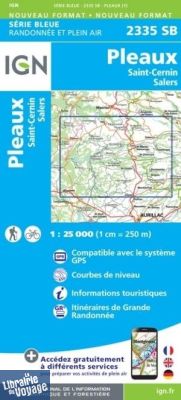 I.G.N - Carte au 1-25.000ème - Série Bleue - 2335SB - Pleaux - Saint-Cernin - Salers
