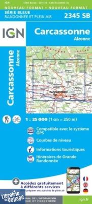 I.G.N - Carte au 1-25.000ème - Série bleue - 2345SB - Carcassonne - Alzonne