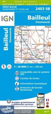 I.G.N - Carte au 1-25.000ème - Série bleue - 2403SB - Bailleul - Steenvoorde