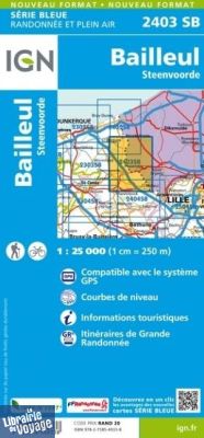I.G.N - Carte au 1-25.000ème - Série bleue - 2403SB - Bailleul - Steenvoorde