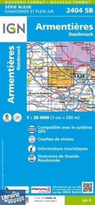 I.G.N - Carte au 1-25.000ème - Série bleue - 2404SB - Armentieres - Hazebrouck