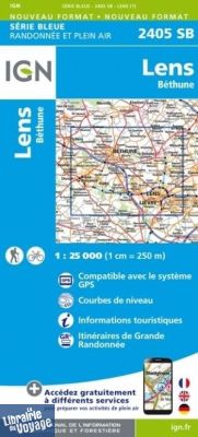 I.G.N - Carte au 1-25.000ème - Série bleue - 2405SB - Lens - Béthune