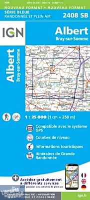 I.G.N - Carte au 1-25.000ème - Série bleue - 2408SB - Albert - Bray-Sur-Somme