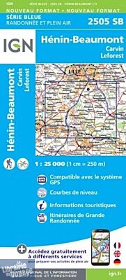 I.G.N - Carte au 1-25.000ème - Série bleue - 2505SB - Hénin-Beaumont - Carvon - Leforest