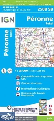 I.G.N - Carte au 1-25.000ème - Série bleue - 2508SB - Péronne - Roisel