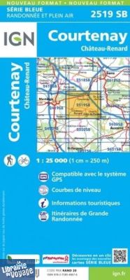 I.G.N - Carte au 1-25.000ème - Série bleue - 2519SB - Courtenay - Château-Renard