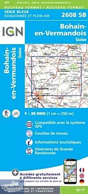 I.G.N - Carte au 1-25.000ème - Série bleue - 2608SB - Bohain-Envermandois - Guise