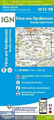 I.G.N - Carte au 1-25.000ème - Série bleue - 2612SB - Fère-En-Tardenois - Neuilly-Saint-Front