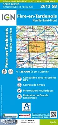 I.G.N - Carte au 1-25.000ème - Série bleue - 2612SB - Fère-En-Tardenois - Neuilly-Saint-Front