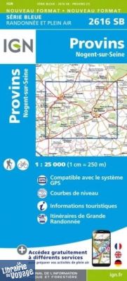 I.G.N - Carte au 1-25.000ème - Série bleue - 2616SB - Provins - Nogent-Sur-Seine