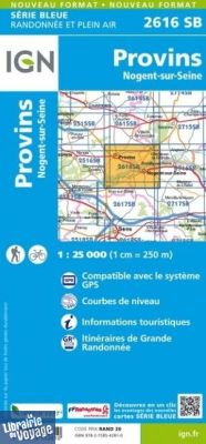 I.G.N - Carte au 1-25.000ème - Série bleue - 2616SB - Provins - Nogent-Sur-Seine