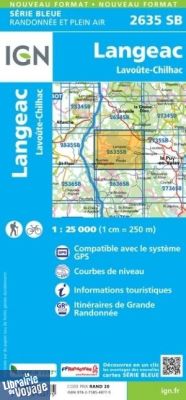 I.G.N - Carte au 1-25.000ème - Série bleue - 2635SB - Langeac - Lavoûte-Chilhac