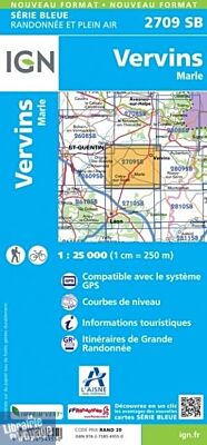 I.G.N - Carte au 1-25.000ème - Série bleue - 2709SB - Vervins - Marle