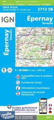I.G.N - Carte au 1-25.000ème - Série bleue - 2713SB - Epernay - Dormans