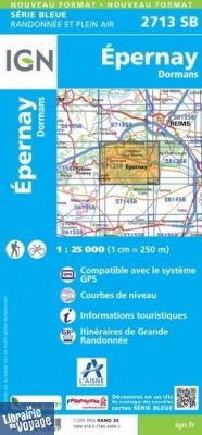 I.G.N - Carte au 1-25.000ème - Série bleue - 2713SB - Epernay - Dormans