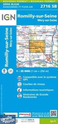 I.G.N - Carte au 1-25.000ème - Série bleue - 2716SB - Romilly-Sur-Seine - Méry-Sur-Seine