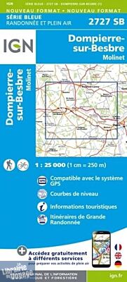 I.G.N - Carte au 1-25.000ème - Série bleue - 2727SB - Dompierre-Sur-Besbre - Molinet