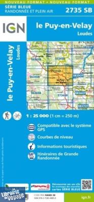 I.G.N - Carte au 1-25.000ème - Série bleue - 2735SB - le Puy-En-Velay - Loudes