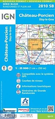 I.G.N - Carte au 1-25.000ème - Série bleue - 2810SB - Château-Porcien - Dizy-Le-Gros
