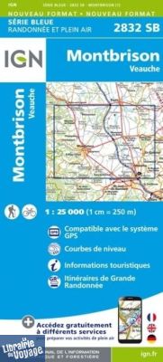I.G.N - Carte au 1-25.000ème - Série bleue - 2832SB - Montbrison - Veauche