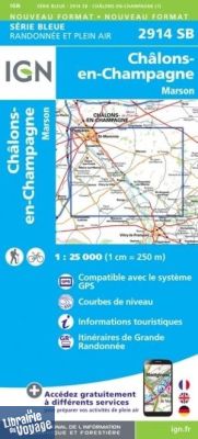 I.G.N - Carte au 1-25.000ème - Série bleue - 2914SB - Châlons-En-Champagne - Marson
