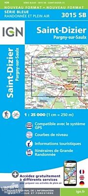 I.G.N - Carte au 1-25.000ème - Série bleue - 3015SB - Saint-Dizier - Pargny-Sur-Saulx