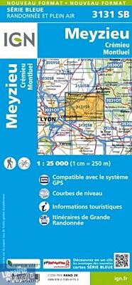 I.G.N - Carte au 1-25.000ème - Série bleue - 3131SB - Meyzieu - Crémieu - Montluel