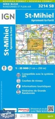 I.G.N - Carte au 1-25.000ème - Série bleue - 3214SB - Saint-Mihiel - Apremont-La-Forêt