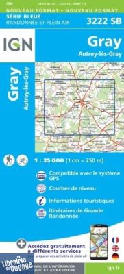 I.G.N - Carte au 1-25.000ème - Série bleue - 3222SB - Gray - Autrey-Les-Gray