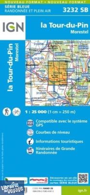 I.G.N - Carte au 1-25.000ème - Série bleue - 3232SB - la Tour-Du-Pin- Morestel