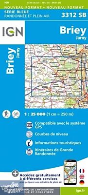 I.G.N. Carte au 1-25.000ème - Série bleue - 3312SB - Briey- Jarny