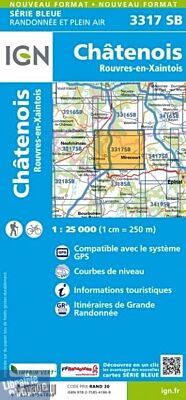 I.G.N - Carte au 1-25.000ème - Série bleue - 3317SB - Châtenois - Rouvres-En-Xaintois
