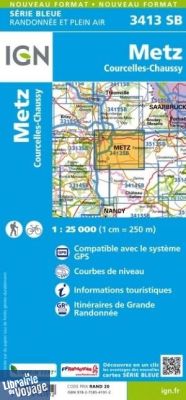 I.G.N - Carte au 1-25.000ème - Série bleue - 3413SB - Metz - Courcelles - Chaussy