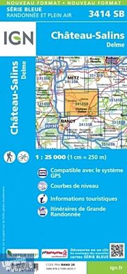 I.G.N. Carte au 1-25.000ème - Série bleue - 3414SB - Château-Salins - Delme