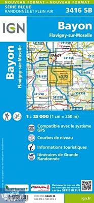 I.G.N - Carte au 1-25.000ème - Série bleue - 3416SB - Bayon - Flavigny-Sur-Moselle