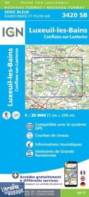 I.G.N - Carte au 1-25.000ème - Série bleue - 3420SB - Luxeuil-Les-Bains - Conflans-sur-Lanterne