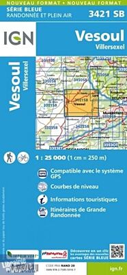 I.G.N - Carte au 1-25.000ème - Série bleue - 3421SB - Vesoul - Vellersexel