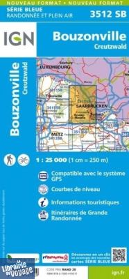 I.G.N - Carte au 1-25.000ème - Série bleue - 3512SB - Bouzonville - Creutzwald