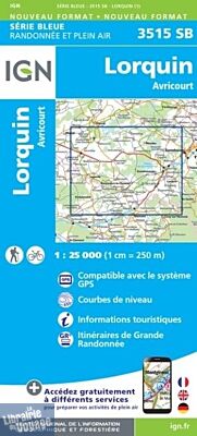 I.G.N. Carte au 1-25.000ème - Série bleue - 3515SB - Lorquin - Avricourt