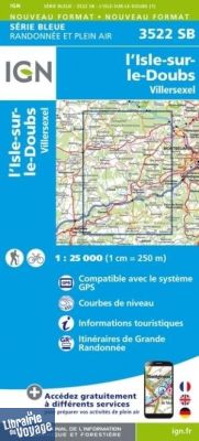 I.G.N - Carte au 1-25.000ème - Série bleue - 3522SB - L'isle-Sur-Le-Doubs - Villersexel