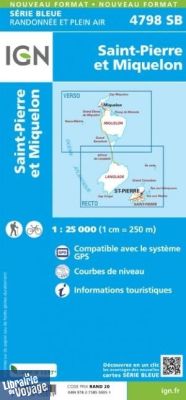 I.G.N - Carte au 1-25.000ème - Série bleue - 4798SB - Saint-Pierre et Miquelon 