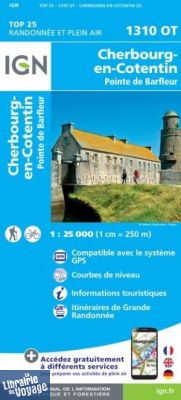 I.G.N. Carte au 1-25.000ème - TOP 25 - 1310OT - Cherbourg-en-Cotentin -  Pointe de Barfleur