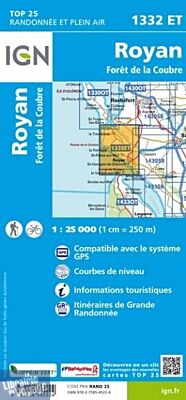 I.G.N. Carte au 1-25.000ème - TOP 25 - 1332ET - Royan - Forêt de la Coubre