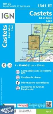 I.G.N. Carte au 1-25.000ème - TOP 25 - 1341ET - Castets- Lit-et-Mixe - Léon