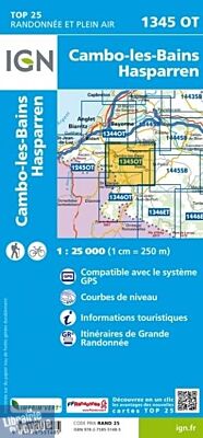 I.G.N. Carte au 1-25.000ème - TOP 25 - 1345OT - Cambo-Les-Bains - Hasparren