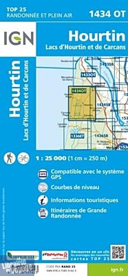 I.G.N. Carte au 1-25.000ème - TOP 25 - 1434OT - Hourtin - Lacs d'Hourtin et de Carcans