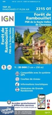 I.G.N. Carte au 1-25.000ème - TOP 25 - 2215OT - Forêt de Rambouillet- PNR de la Haute Vallée de Chevreuse