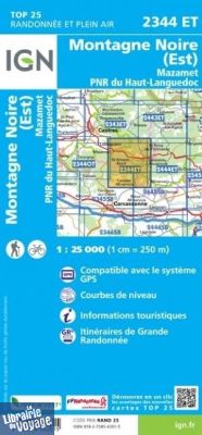 I.G.N - Carte au 1-25.000ème - TOP 25 - 2344ET - Montagne Noire (est) - Mazamet - PNR du Haut-Languedoc